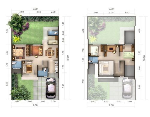 foto denah rumah tipe CROSANDRA TINGKAT perumahan KEMANG PRATAMA
