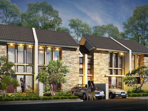 foto tampak rumah tipe AIRIDIES perumahan KEMANG PRATAMA