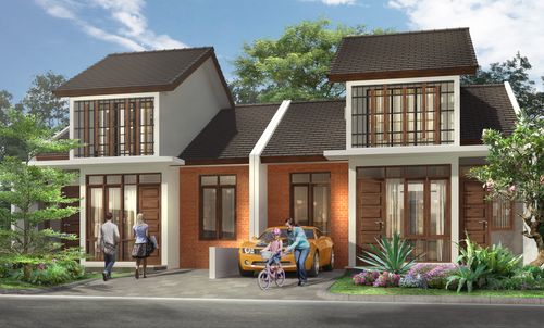 foto tampak rumah tipe LIVISTONA perumahan KEMANG PRATAMA