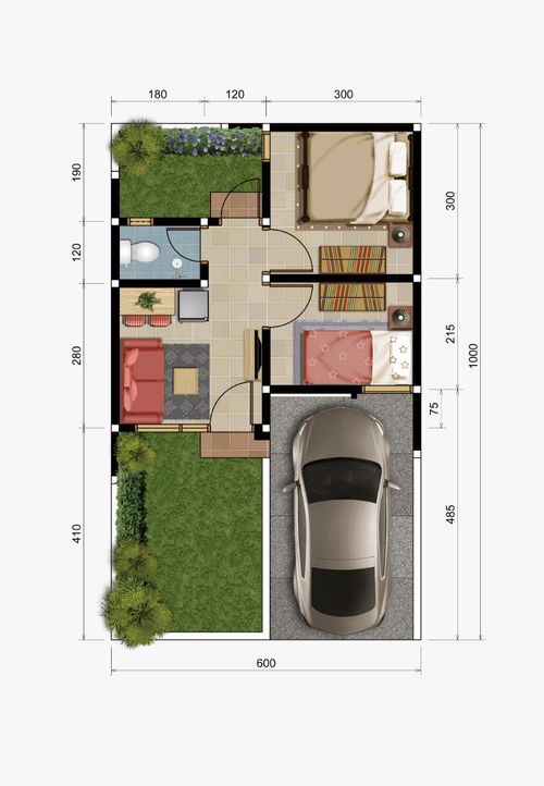 foto denah rumah tipe 32/72 B23 perumahan Graha Puri Jejalen