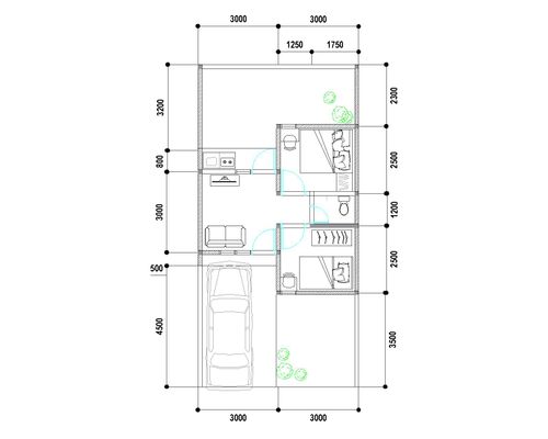 foto denah rumah tipe 30/72 perumahan VILLA PERMATA HIJAU CLUSTER BERLIAN