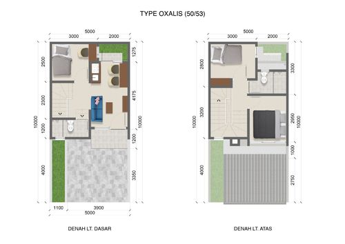 foto denah rumah tipe OXALIS A perumahan Metland Puri
