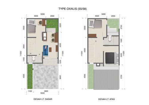 foto denah rumah tipe OXALIS B perumahan Metland Puri