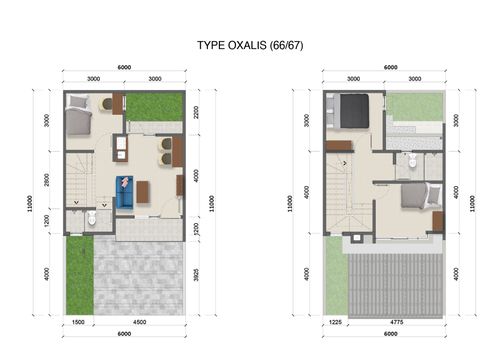 foto denah rumah tipe OXALIS C perumahan Metland Puri