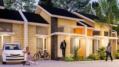 foto tampak rumah tipe SAKURA B perumahan ANVAYA PARK