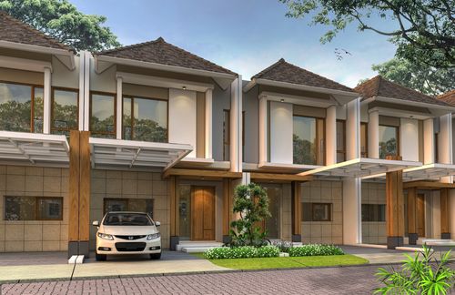 foto tampak rumah tipe ANIGRE L6 perumahan Taman Banjar Wijaya