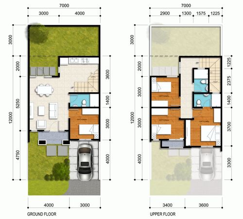 foto denah rumah tipe 107 / 134 H8-7 perumahan VISANA