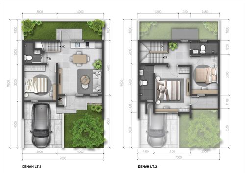 foto denah rumah tipe PLUM - DELUXE perumahan SUMMARECON BEKASI - CLUSTER MAGENTA RESIDENCE