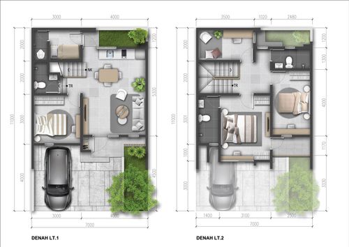 foto denah rumah tipe PLUM - PREMIUM perumahan SUMMARECON BEKASI - CLUSTER MAGENTA RESIDENCE