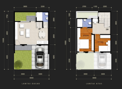 foto denah rumah tipe 68 / 60 ME-6 perumahan SAVIA PARK 2