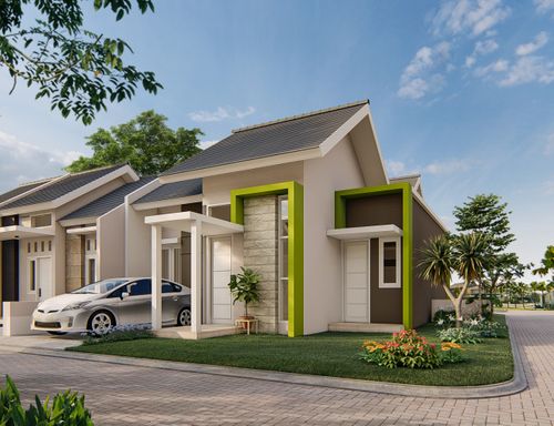 foto tampak rumah tipe Almond (45a) perumahan GRAHA AGUNG BERBEK