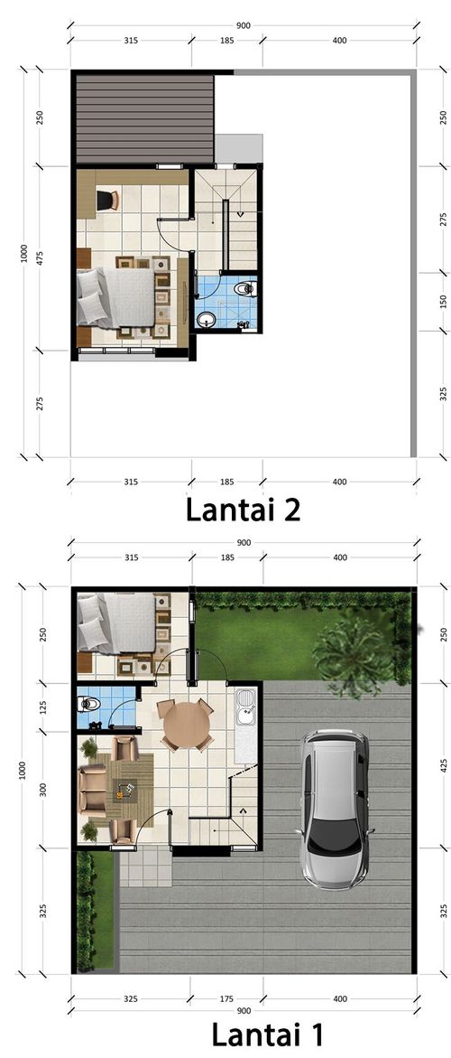 foto denah rumah tipe Aster (54a) perumahan GRAHA AGUNG BERBEK