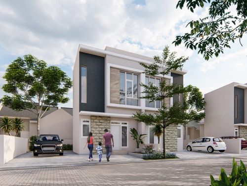 foto tampak rumah tipe Aster (54b) perumahan GRAHA AGUNG BERBEK