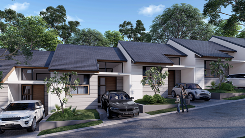 foto tampak rumah tipe 55/72 perumahan ISTANA REGENCY JATINANGOR