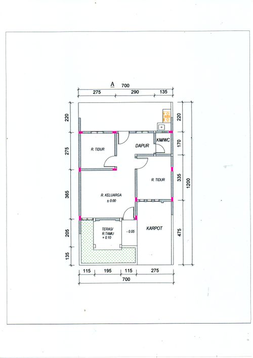 foto denah rumah tipe 45/84 perumahan Melati Mas Residence 3