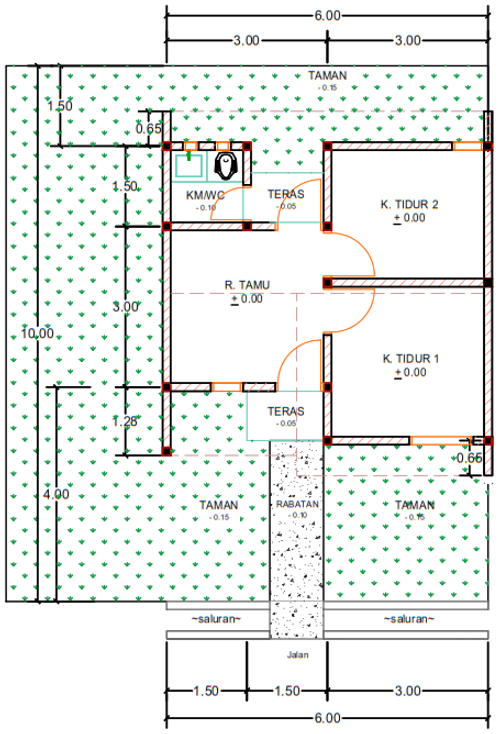 foto denah rumah tipe G01-4 perumahan Kepuren Residence (Kepuren)