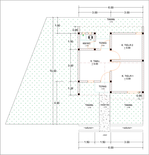 foto denah rumah tipe E25-12 perumahan Kepuren Residence (Kepuren)