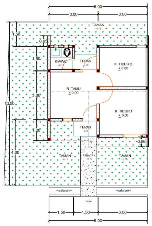 foto denah rumah tipe F02-12A perumahan Kepuren Residence (Kepuren)