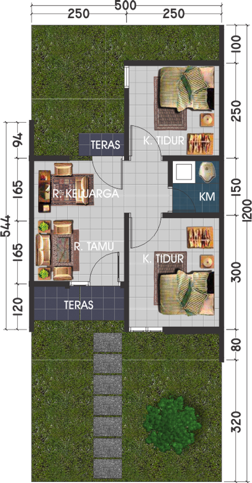 foto denah rumah tipe 27/83 perumahan Buana Cicalengka Raya