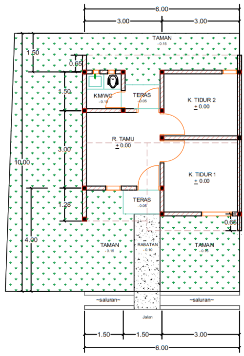 foto denah rumah tipe F6A-5 perumahan Kepuren Residence (Kepuren)
