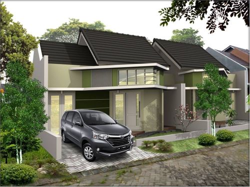foto tampak rumah tipe New Aster perumahan Banjar Mukti Residence