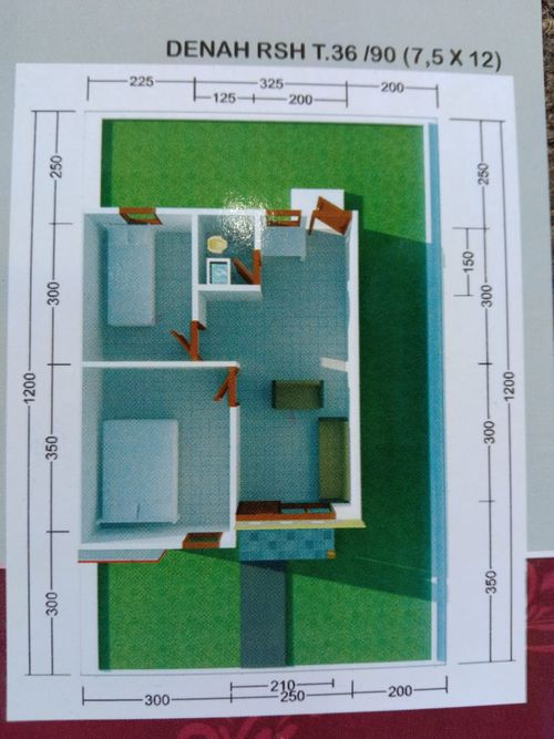 foto denah rumah tipe 36 perumahan Bukit intan residence tahap 2