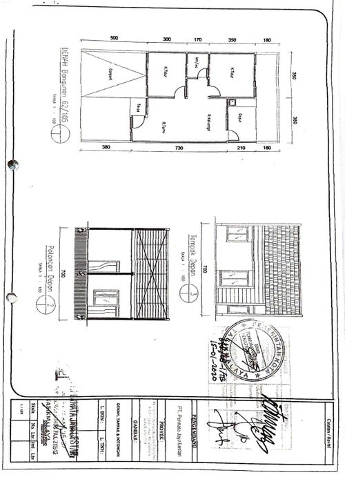 foto denah rumah tipe 62 perumahan PERMATA CIKURUBUK REGENCY