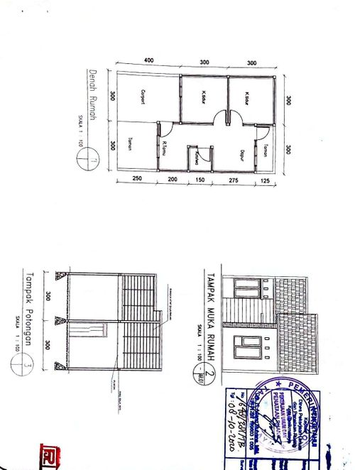 foto denah rumah tipe 37 perumahan PERMATA CIKURUBUK REGENCY