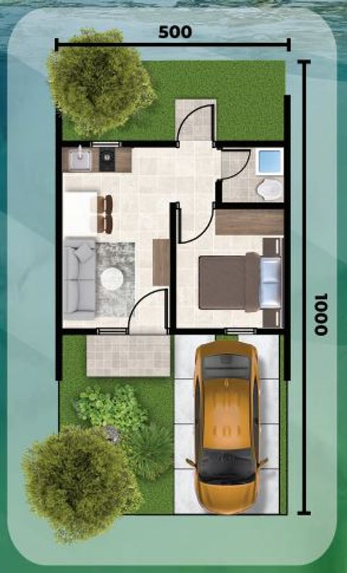 foto denah rumah tipe CANNA 198JT perumahan Mutiara Columbus
