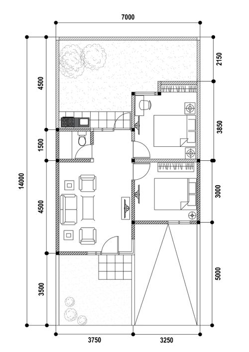 foto denah rumah tipe 49/80 perumahan VILLA PERMATA HIJAU CLUSTER BERLIAN