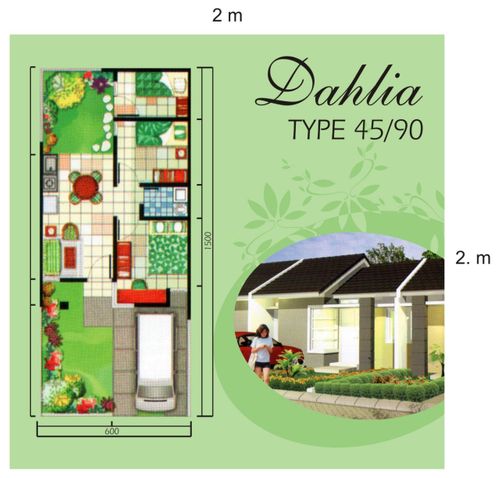 foto denah rumah tipe DAHLIA perumahan Tanjakan Indah