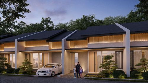 foto tampak rumah tipe B perumahan Semarang Sky City