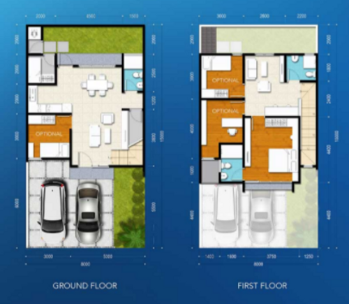 foto denah rumah tipe 135/120 B12-5 perumahan THE MOZIA