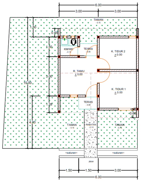 foto denah rumah tipe F01-12A perumahan Kepuren Residence (Kepuren)