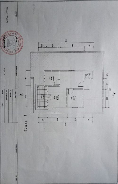 foto denah rumah tipe 36 perumahan Mutiara indah tabongo
