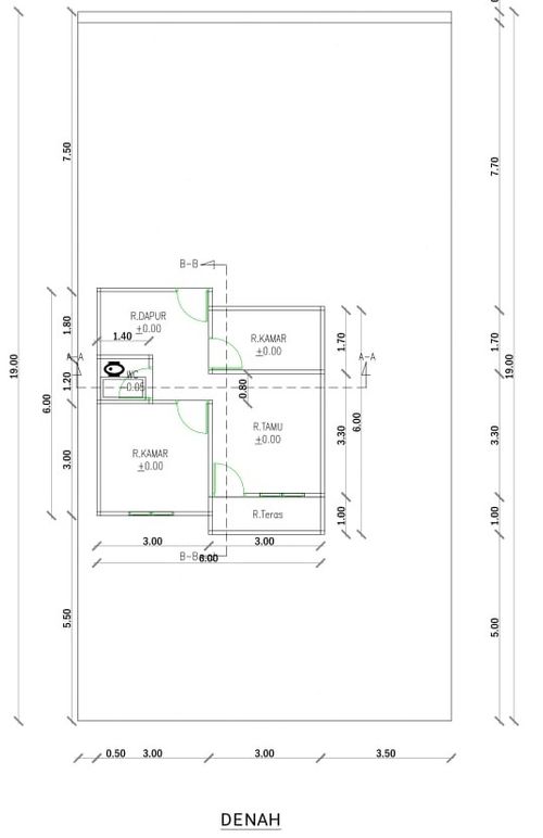 foto denah rumah tipe 36 perumahan SYAFA RESIDENCE