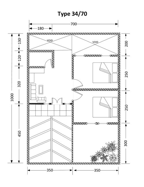 foto denah rumah tipe 34/70 perumahan BUKIT CIKERETEG INDAH