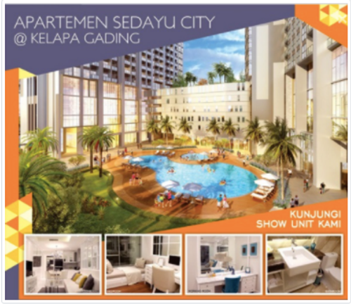 foto tampak rumah tipe 28m2 ST-A1 perumahan Sedayu City @Kelapa Gading Tahap 1 Apartemen