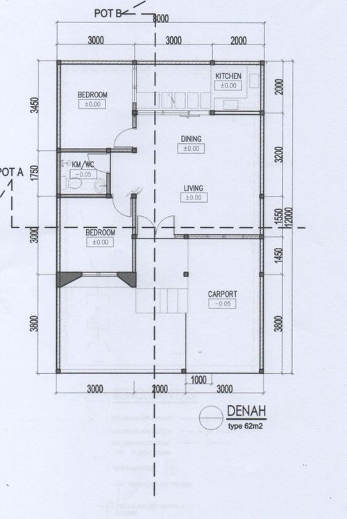 foto denah rumah tipe T. 62 / 96 perumahan Perum AUSTINVILLE Tahap II