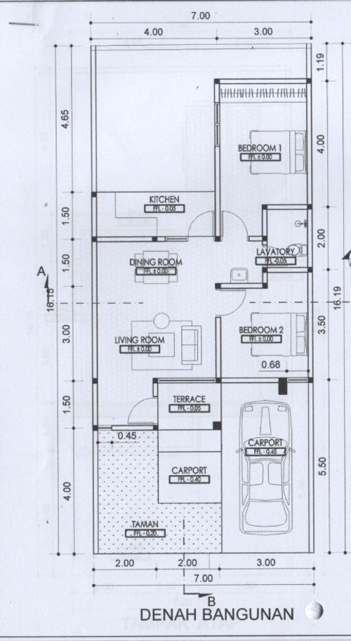foto denah rumah tipe T. 62 / 113 perumahan Perum AUSTINVILLE Tahap II