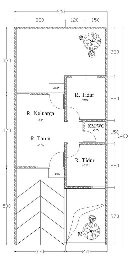 foto denah rumah tipe 36/103 (D2) perumahan Permata Royal Manissa