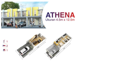 foto denah rumah tipe 4,5 X 12,5 perumahan Sedayu City @Kelapa Gading Tahap 1