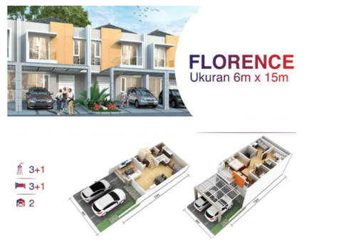 foto denah rumah tipe 6 X 15 perumahan Sedayu City @Kelapa Gading Tahap 1