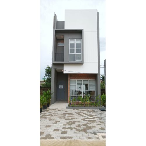 foto tampak rumah tipe Flexihouse Basic perumahan Kota Baru Srivijaya