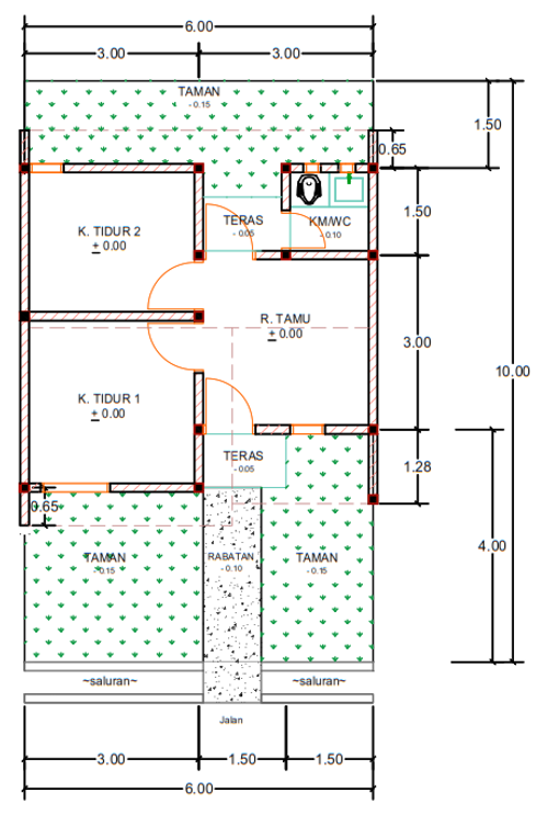 foto denah rumah tipe E10-8 perumahan Kepuren Residence 4