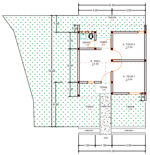 foto denah rumah tipe F02-15 perumahan Kepuren Residence (Kepuren)