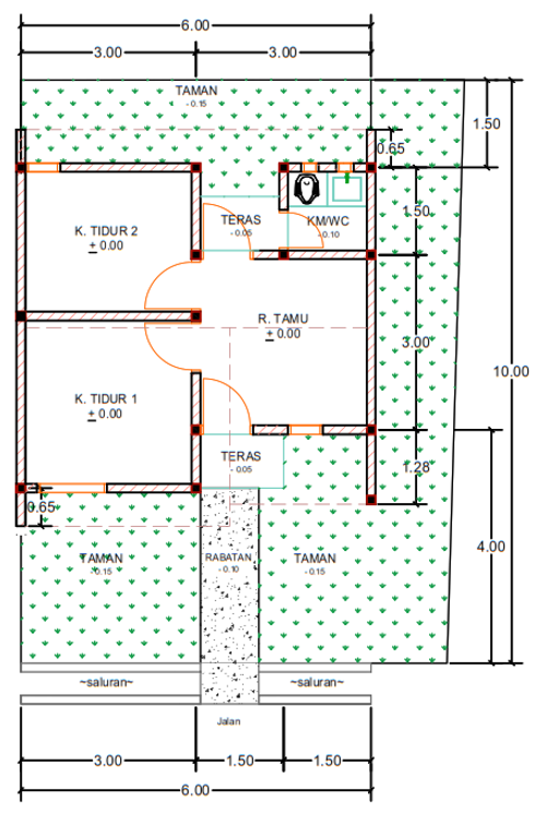 foto denah rumah tipe F12-1 perumahan Kepuren Residence (Kepuren)