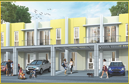 foto tampak rumah tipe 7.5 x 12.5 ATHENA HOEK perumahan Sedayu City @Kelapa Gading Tahap 1