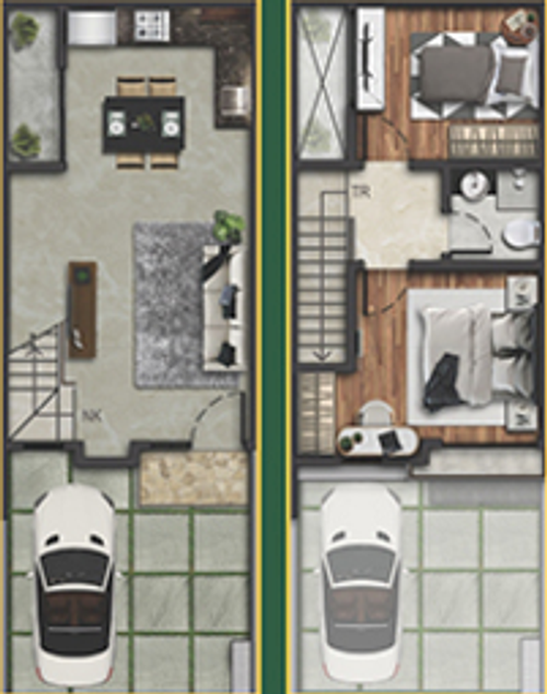 foto denah rumah tipe 5.5 X 12.5 ATHENA PLUS perumahan Sedayu City @Kelapa Gading Tahap 1