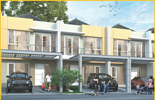 foto tampak rumah tipe 9 X 12.5 BARCELONA HOEK perumahan Sedayu City @Kelapa Gading Tahap 1